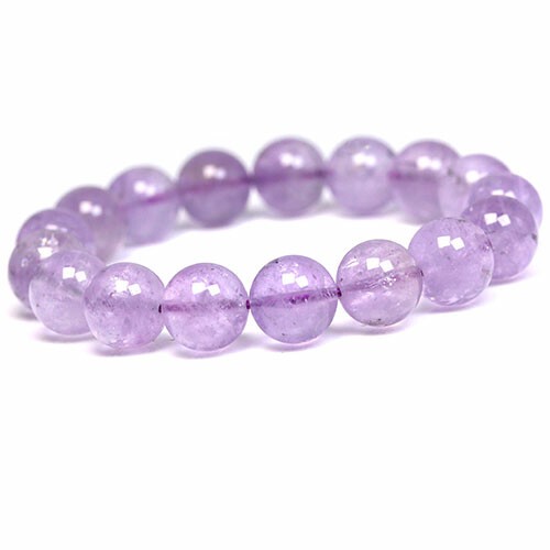 〔K1388-12m〕12mm Lavender Amethyst ラベンダーアメジスト ブレスレット【ランダム発送】