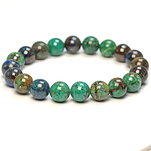 〔K1577-9〕約10mm アズロマラカイト Azurmalachite ブレスレット