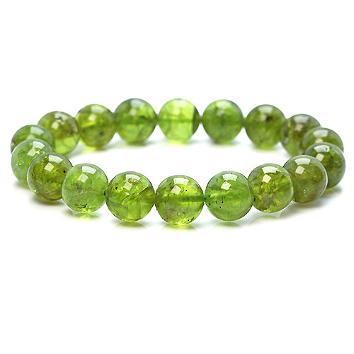 〔K1634-1〕希少 高品質 約10mm Peridot ペリドット 橄欖石 ブレスレット【FOREST 天然石 パワーストーン】