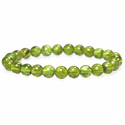 〔K1634-11〕高品質 約7mm Peridot ペリドット 橄欖石 ブレスレット【FOREST 天然石 パワーストーン】