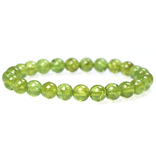 〔K1634-13〕高品質 約7mm Peridot ペリドット 橄欖石 ブレスレット【FOREST 天然石 パワーストーン】