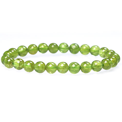 〔K1634-15〕高品質 約7mm Peridot ペリドット 橄欖石 ブレスレット【FOREST 天然石 パワーストーン】