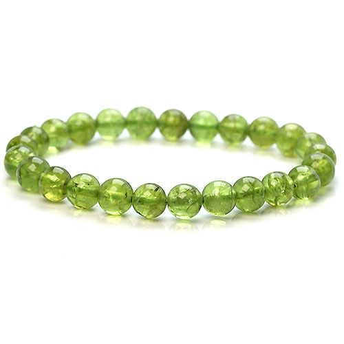 〔K1634-4〕高品質 約7.2mm Peridot ペリドット 橄欖石 ブレスレット【FOREST 天然石 パワーストーン】