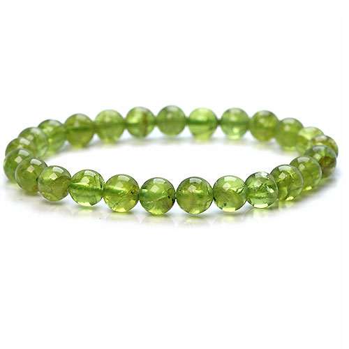 〔K1634-5〕高品質 約7.2mm Peridot ペリドット 橄欖石 ブレスレット【FOREST 天然石 パワーストーン】