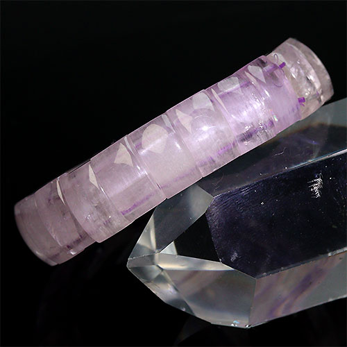 〔K1677-6〕お買い得 クンツァイト ブレスレット バングル Kunzite リチア輝石