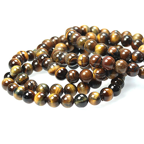 〔K1704〕お買い得 約8mm タイガーアイ ブレスレット Tiger’s Eye 虎目石【FOREST 天然石 パワーストーン】