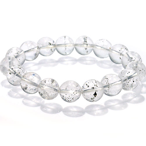 〔K1813〕希少石 高品質 約11mm パイライトインクォーツ ブレスレット Tourmaline ブレスレット