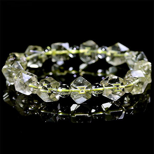 〔K1849-11〕高品質 約9mm リビアングラス 隕石 ブレスレット Libyan desert glass（クリストバライト）