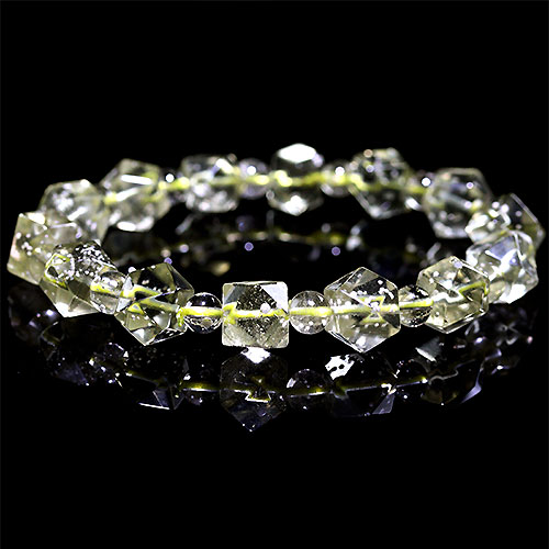 〔K1849-12〕高品質 約9mm リビアングラス 隕石 ブレスレット Libyan desert glass（クリストバライト）