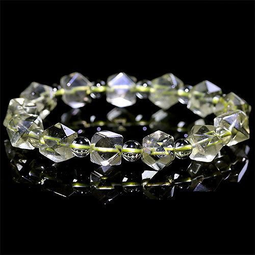 〔K1849-13〕高品質 約9mm リビアングラス 隕石 ブレスレット Libyan desert glass
