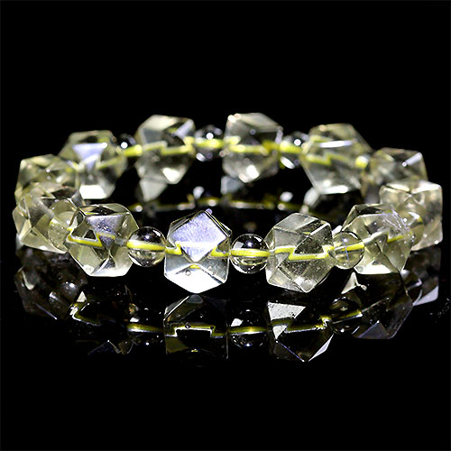 〔K1849-6〕高品質 約10mm リビアングラス 隕石 ブレスレット Libyan desert glass
