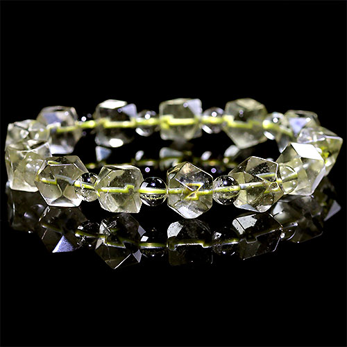 〔K1849-8〕高品質 約9mm リビアングラス 隕石 ブレスレット Libyan desert glass
