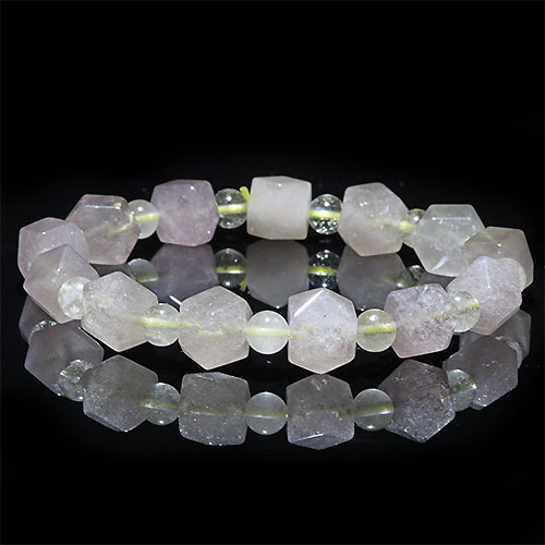 〔K1860〕高品質 パープルリビアングラス 隕石 ブレスレット Libyan desert glass
