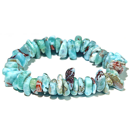 〔K1871〕サザレ チョコレートラリマー キュープライトラリマー Larimar ブレスレット ドミニカ産