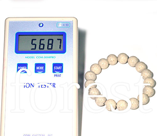 〔K1878-1〕約12mm 台湾 北投石 ラジウム鉱石 Hokutolite ブレスレット イオンテスター測定済み 5687