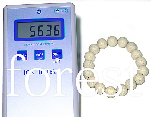 〔K1878-3〕約12mm 台湾 北投石 ラジウム鉱石 Hokutolite ブレスレット イオンテスター測定済み 5636