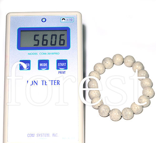〔K1878-5〕約12mm 台湾 北投石 ラジウム鉱石 Hokutolite ブレスレット イオンテスター測定済み 5606