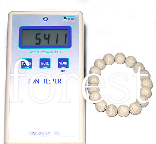 〔K1878-8〕約12mm 台湾 北投石 ラジウム鉱石 Hokutolite ブレスレット イオンテスター測定済み 5411