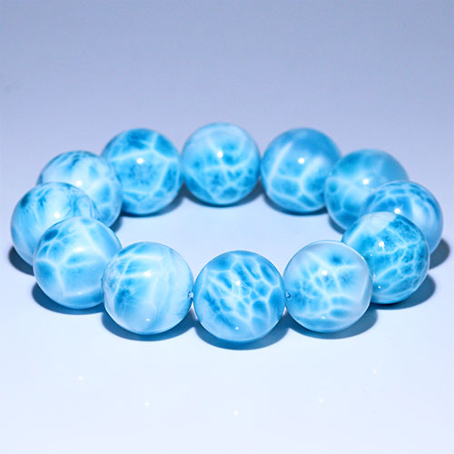 〔K1889-1〕最上級 約20mm ラリマー ペクトライト ブレスレット ドミニカ産 Larimar