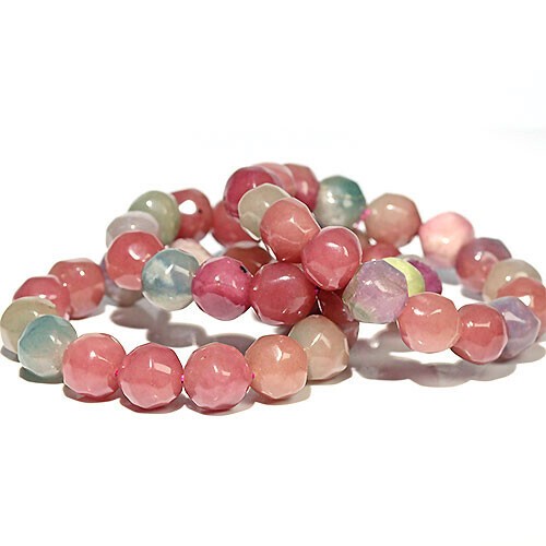 〔K1892-14m〕約14mm パイナップルカットトルマリン ミックストルマリン ブレスレット Tourmaline【ランダム発送】