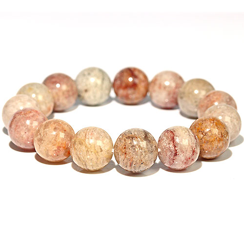〔K1893-3〕約14mm 千層ガーデンクォーツ ブレスレット Garden quartz 庭園水晶