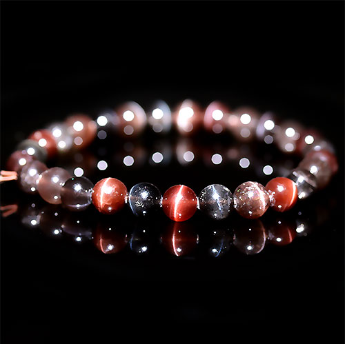 〔K1897-18〕約6.8mm 極上 スキャポライト（スカポライト）キャッツアイ ブレスレット Scapolite 柱石