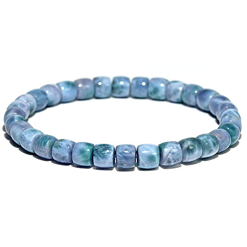 〔K1903-4〕高品質 約6.8mm パープルラリマー ペクトライト ブレスレット ドミニカ産 Larimar