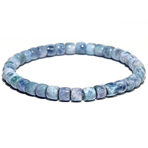 〔K1903-8〕高品質 約6mm パープルラリマー ペクトライト ブレスレット ドミニカ産 Larimar