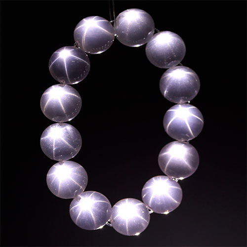 〔K1949-2〕約16mm 泡泡スターローズクォーツ 全粒スター Star Rose quartz ブレスレット