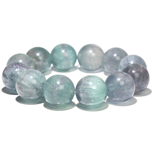 〔K1956-4〕大玉 約19mm ニードルイングリーンフローライト ブレスレット 蛍石 Angel Feather Fluorite