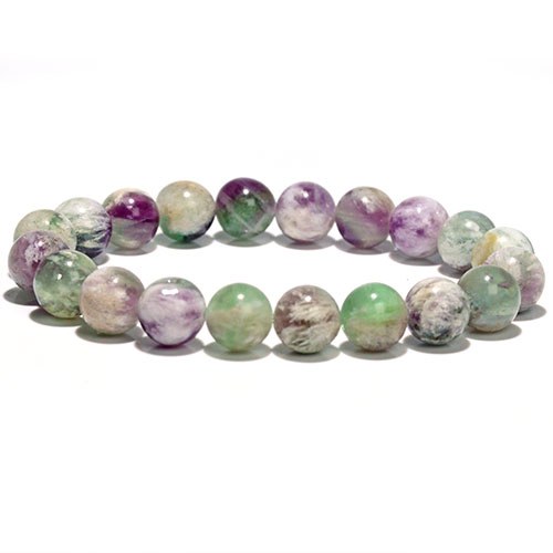 〔K1959-2〕約9mm エンジェルフェザーフローライト ブレスレット 蛍石 Angel Feather Fluorite