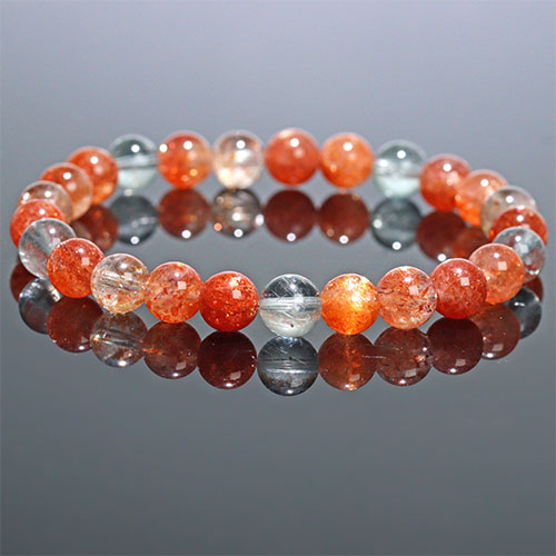 〔K1960-5〕約7mm アルーシャサンストーン ブレスレット SunStone（from Arusha）日長石