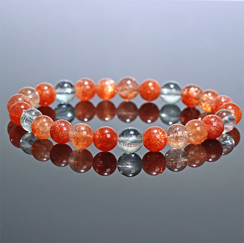〔K1960-6〕約7mm アルーシャサンストーン ブレスレット SunStone（from Arusha）日長石