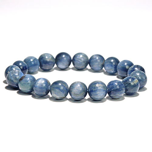 〔K1966-1〕約10mm  カイヤナイト 藍晶石 ブレスレット Kyanite【FOREST 天然石 パワーストーン】
