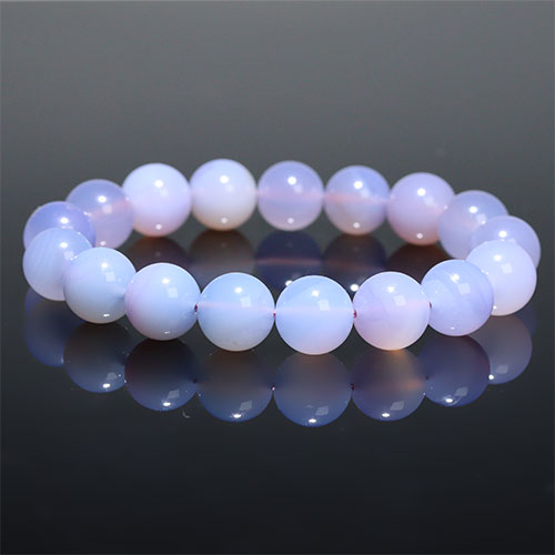 〔K1983〕約12mm 高品質 トルコ産 天然色 カルセドニー 玉髄 ブレスレット