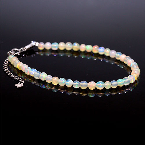 〔K1993〕約4mm オパール Opal ブレスレット 遊色効果【FOREST 天然石 パワーストーン】