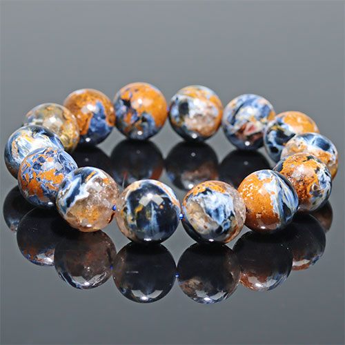 〔K1998-1〕約15mm ピーターサイトシリカ ブレスレット ナミビア産 Pietersite 角閃石