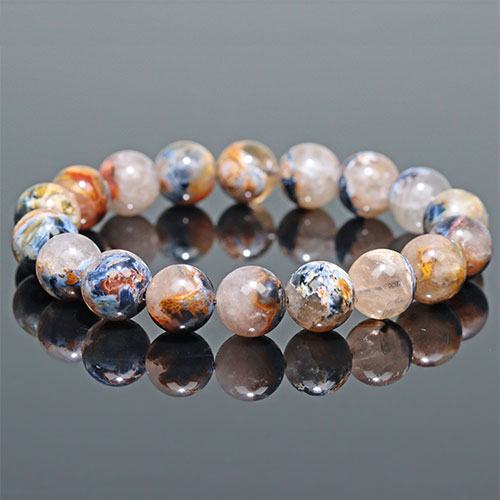 〔K1998-4〕約12mm デニムピーターサイトシリカ ブレスレット ナミビア産 Pietersite 角閃石