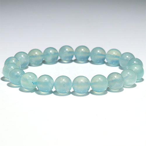 〔K2009-10〕希少 約9.8mm グリーンアクアマリン Green Aquamarine ブレスレット グリーンベリル