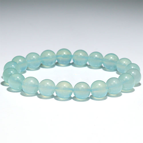 〔K2009-6〕希少 約9.8mm グリーンアクアマリン Green Aquamarine ブレスレット グリーンベリル