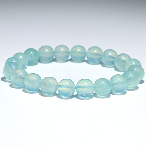 〔K2009-7〕希少 約9.5mm グリーンアクアマリン Green Aquamarine ブレスレット グリーンベリル