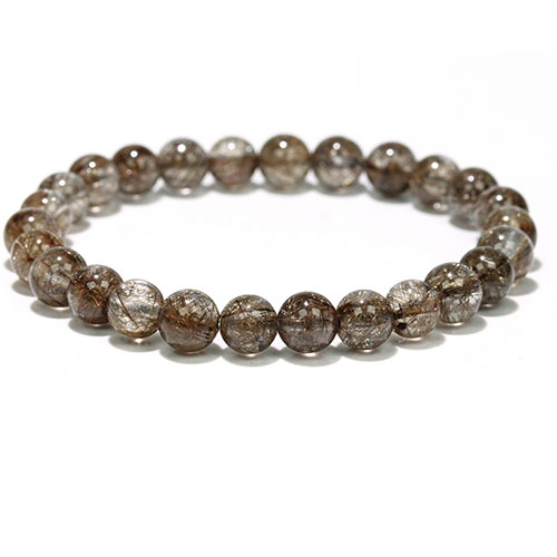 〔K2010-5〕約7mm シルバールチルクォーツ ブレスレット Silver Rutilated Quartz