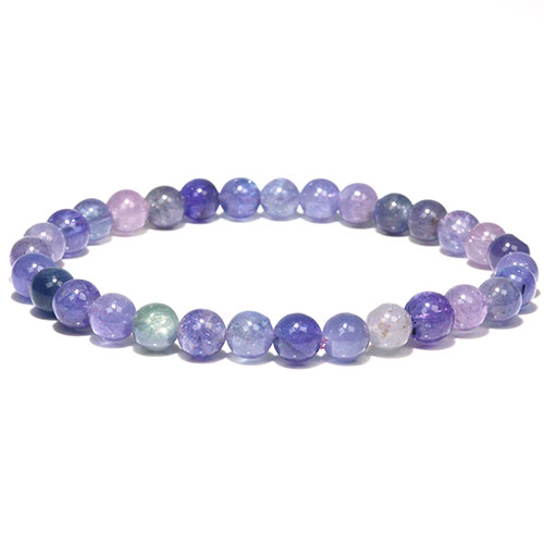 〔K2022-7〕高品質 約6mm ミックスタンザナイト Tanzanite 誕生石 ブレスレット【FOREST 天然石 パワーストーン】