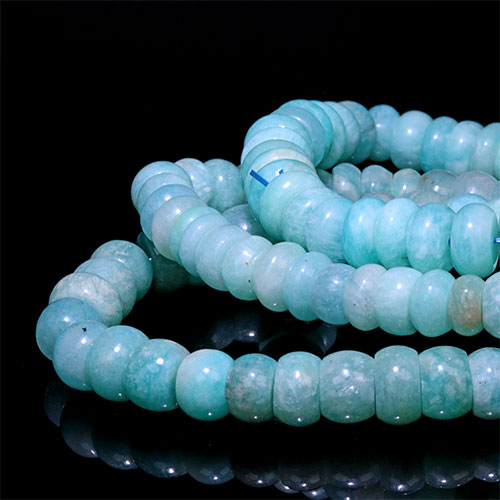 〔K2024-3〕約9-10mm アマゾナイト ボタン  天河石 ブレスレット Amazonite 【ランダム発送】