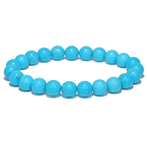 〔K2030-2〕【鑑別書付】約8mm アリゾナ スリーピングビューティーターコイズ ブレスレット Sleeping beauty turquoise