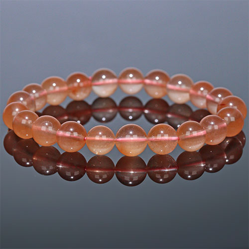 〔K2032-1〕約9mm ピンクサゲニティッククォーツ ブレスレット Pink Sagenitic quartz