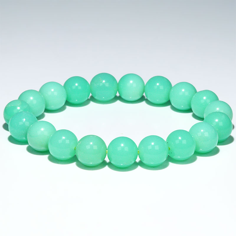 〔K2042-4〕高品質 約10mm クリソプレーズ Chrysoprase 緑玉髄 ブレスレット