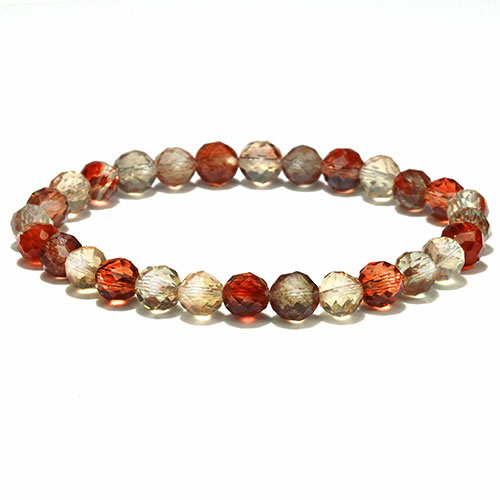 〔K2050-2〕約6mm 高品質 希少石 ミックスカラーアンデシン ブレスレット フェルドスパー