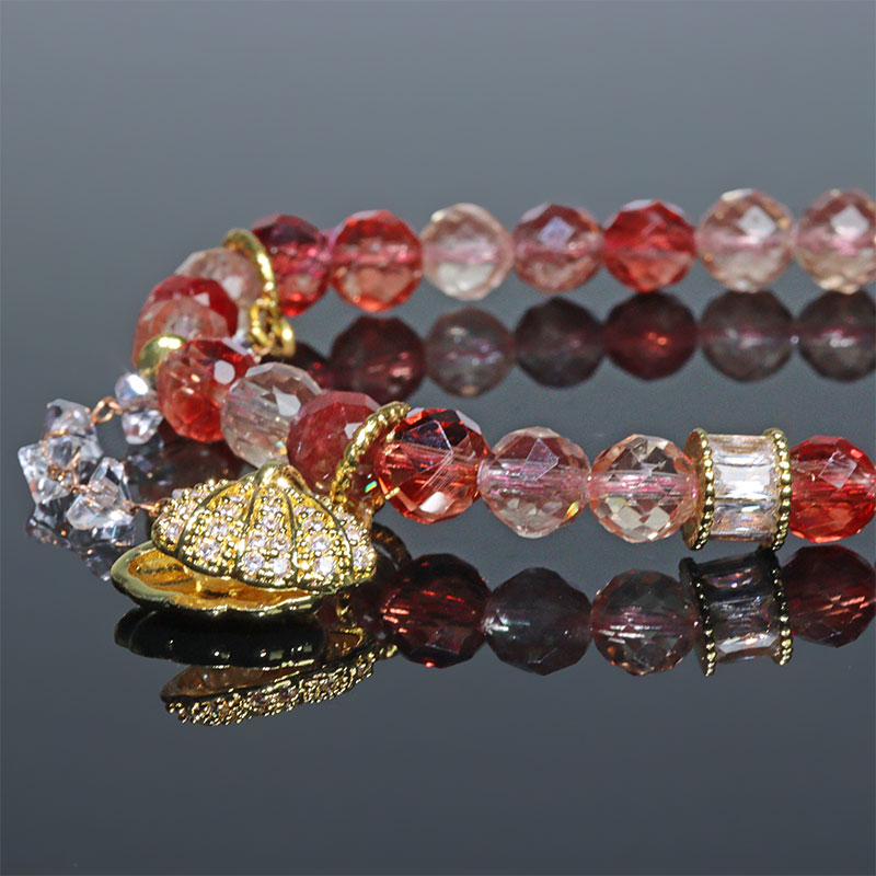 〔K2050-3〕約6mm 高品質 希少石 ミックスカラーアンデシン ブレスレット フェルドスパー