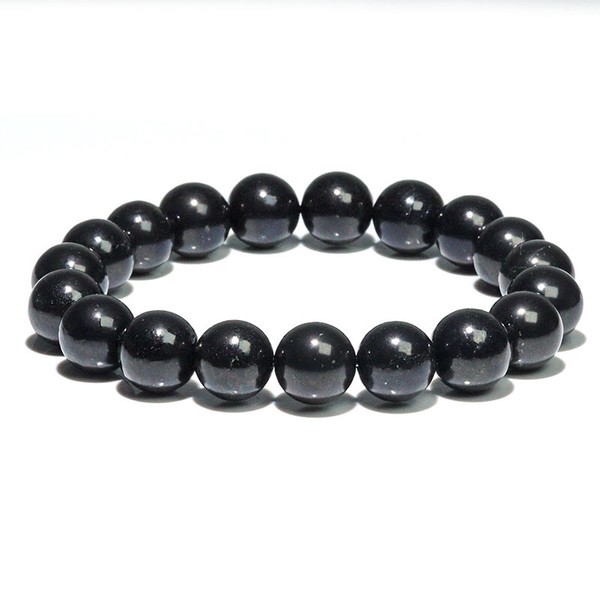 〔K2051-6m〕6mm「癒しの石」シュンガイト ブレスレット Shungite シュンガ石【ランダム発送】